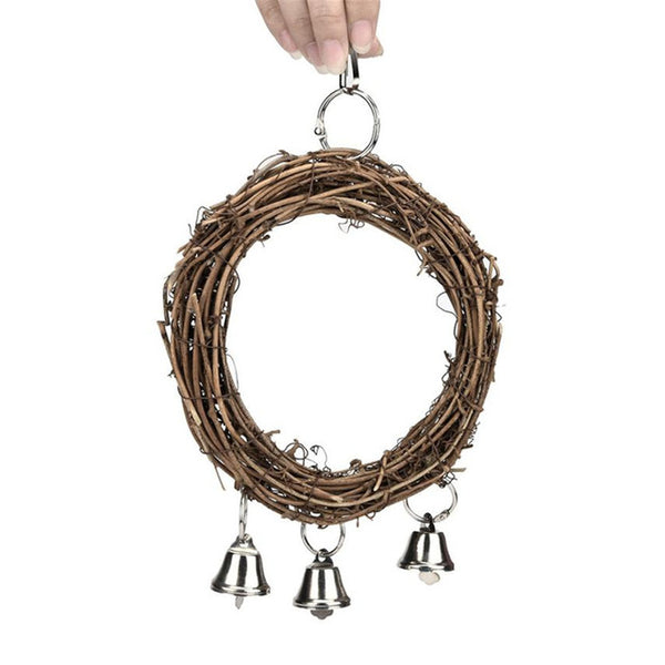 1 Set Rattan Pet Bird Parrot Swing Cage Toy Nature