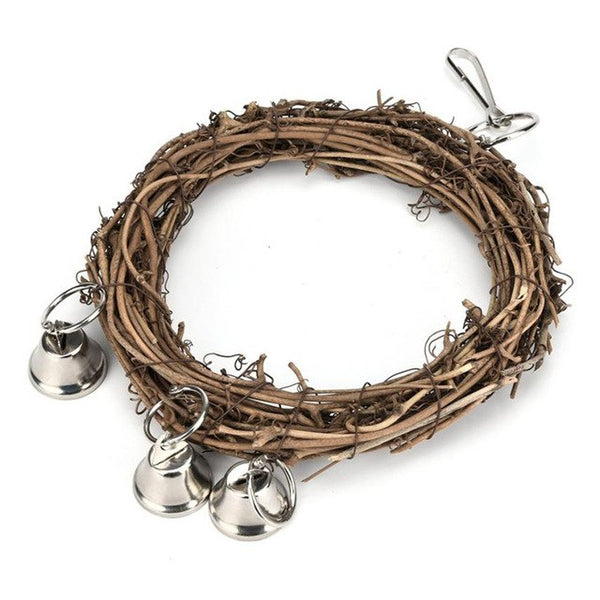 1 Set Rattan Pet Bird Parrot Swing Cage Toy Nature