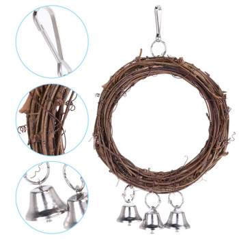 1 Set Rattan Pet Bird Parrot Swing Cage Toy Nature