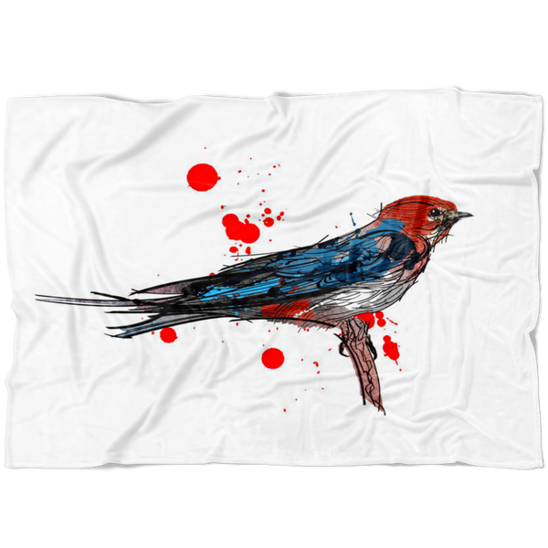 Lesser Striped Swallow Fleece Blanket
