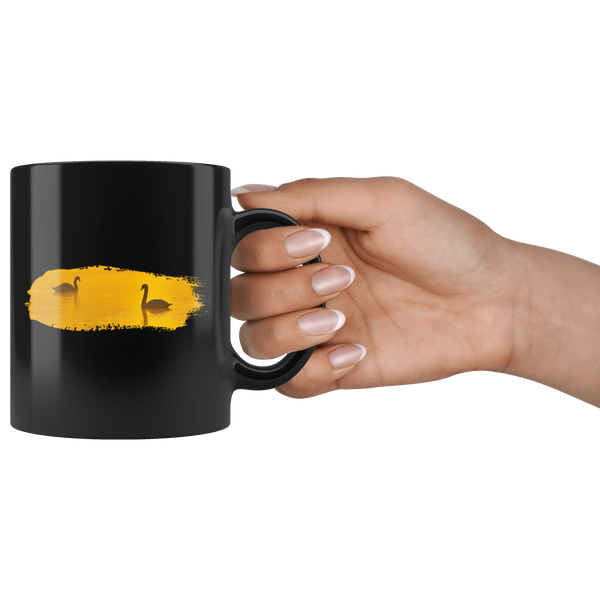Swan Black 11oz Mug
