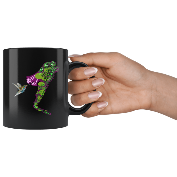 Hummingbird Black 11oz Mug