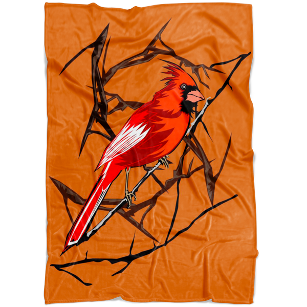 Northern Cardinal Bird Fleece Blanket
