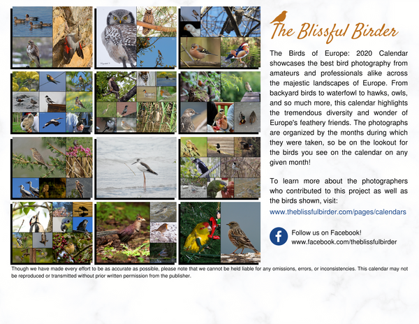 The Birds of Europe: 2020 Calendar