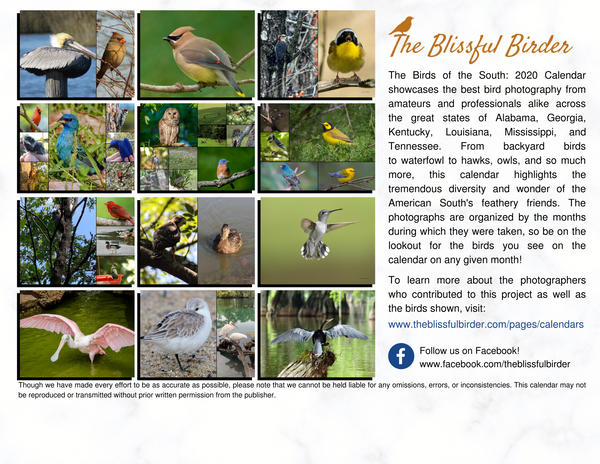 The Birds of the South: 2020 Calendar