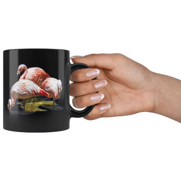 Flamingo Black 11oz Mug