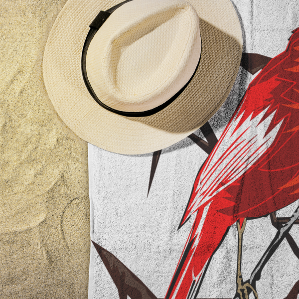 Northern Cardinal Bird Beach Towel