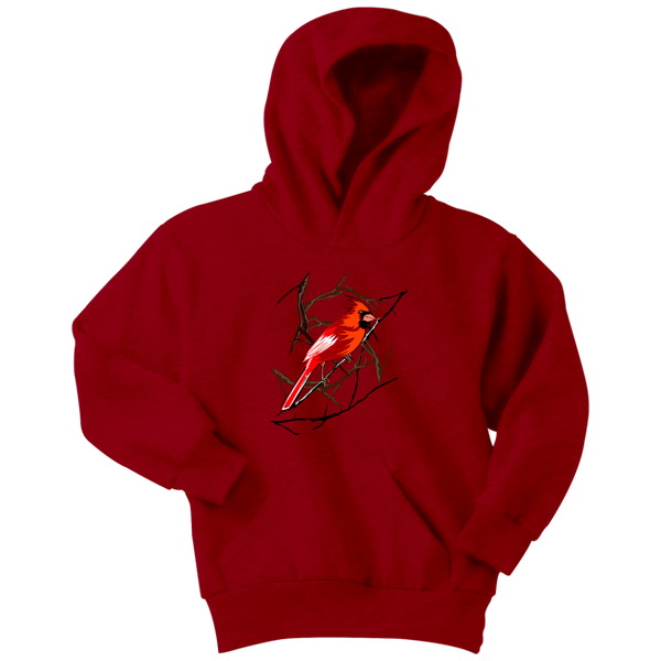 Northern Cardinal Bird Youth Hoodie