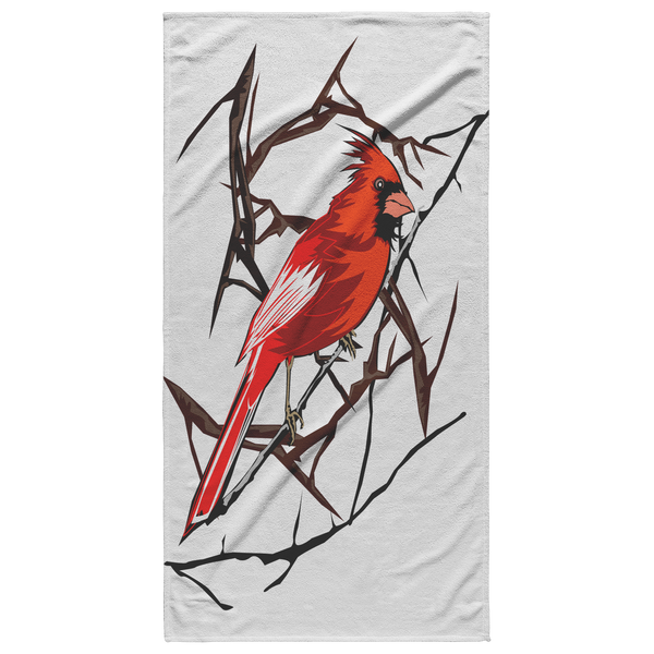 Northern Cardinal Bird Beach Towel