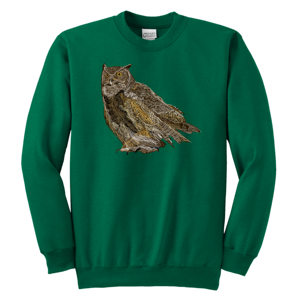 Great Horned Owl Youth Crewneck Sweatshirt