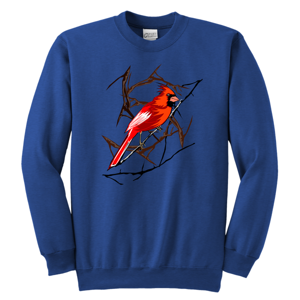 Northern Cardinal Bird Youth Crewneck Sweashirt