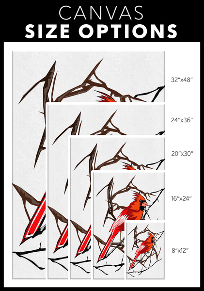 Northern Cardinal Bird Rectangle Canvas Wrap