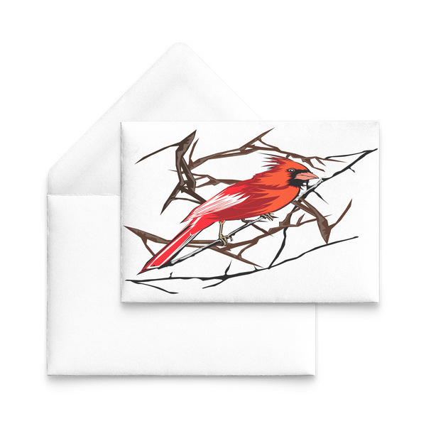 Northern Cardinal Bird Flat Card