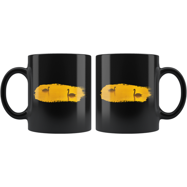 Swan Black 11oz Mug