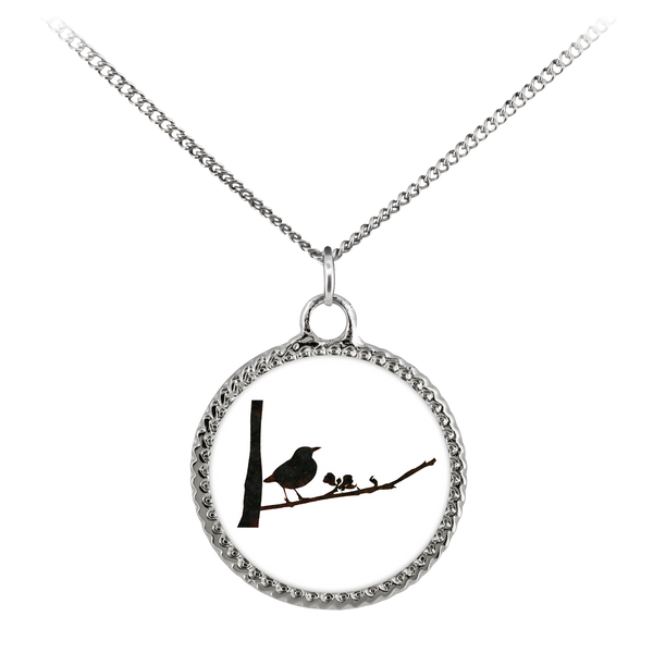 Black Bird Necklace Deco Coin