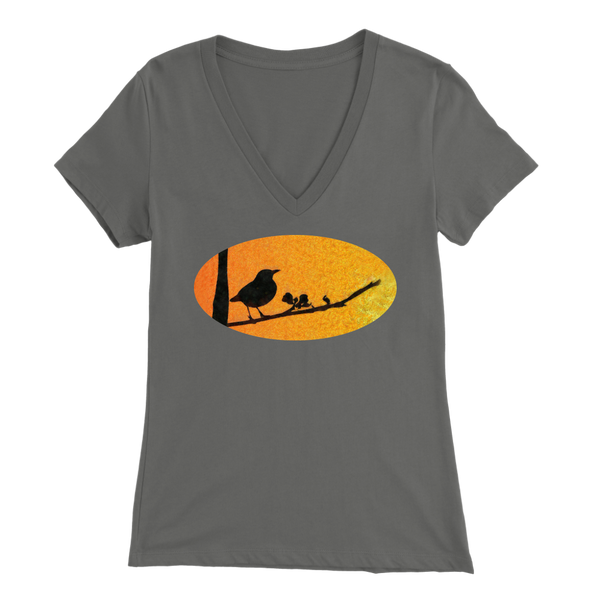 Black Bird Bella Womens V-Neck