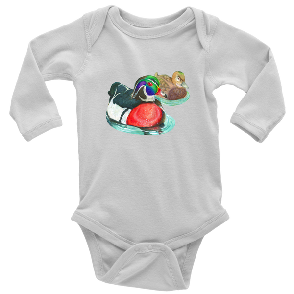 Wood Duck Long Sleeve Baby Bodysuit