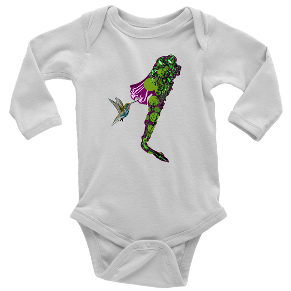 Hummingbird Long Sleeve Baby Bodysuit