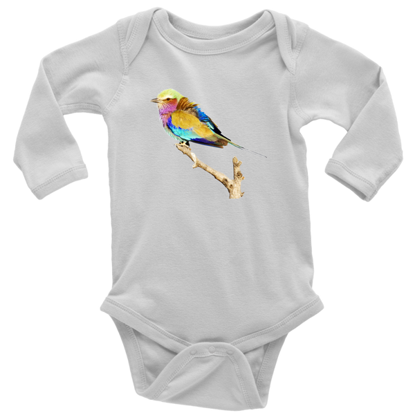 Lilac-breasted Roller Long Sleeve Baby Bodysuit