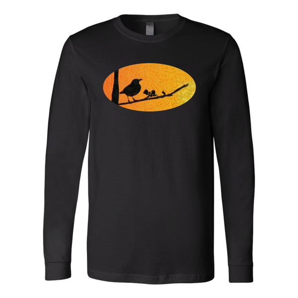 Black Bird Canvas Long Sleeve Shirt