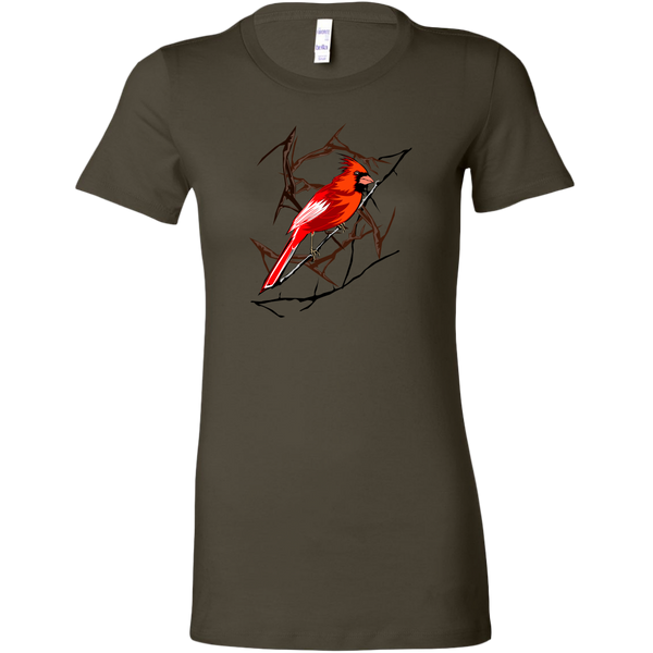 Northern Cardinal Bird Bella Women's Shirt