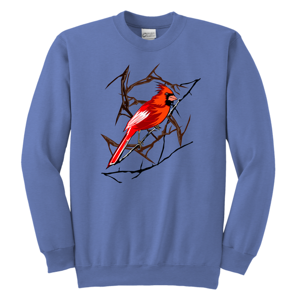 Northern Cardinal Bird Youth Crewneck Sweashirt