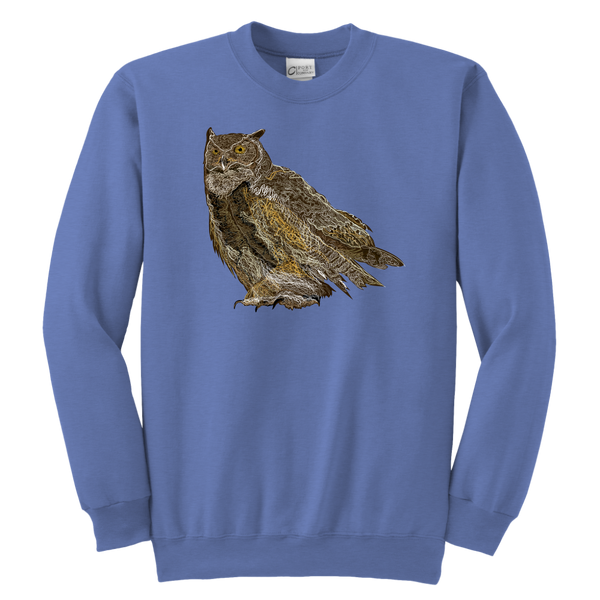 Great Horned Owl Youth Crewneck Sweatshirt