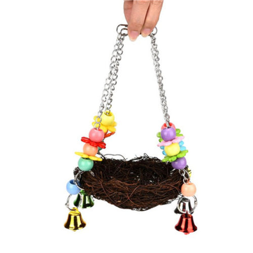 Color Jewelry Pet Parrot Bird Nest Hammock Swing
