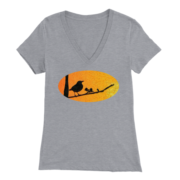 Black Bird Bella Womens V-Neck