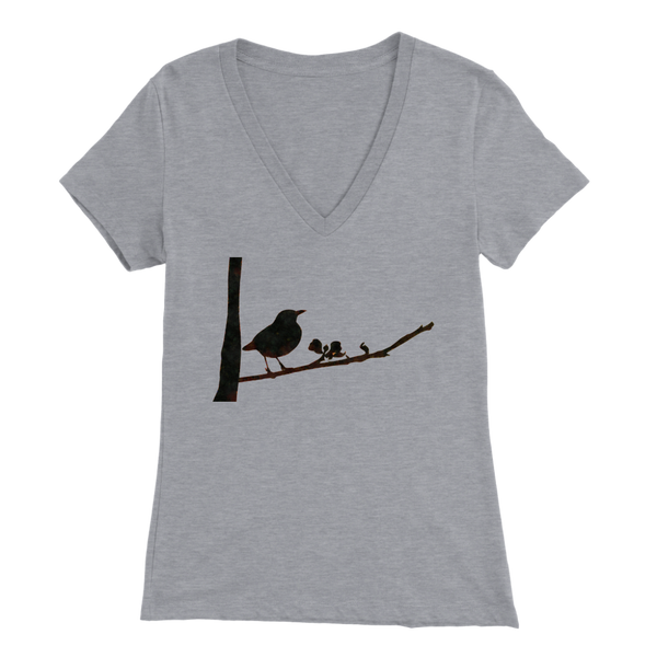 Black Bird Bella Womens V-neck