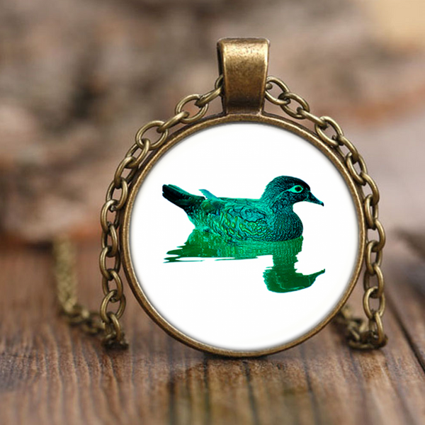 Duck Necklace Antique Brass