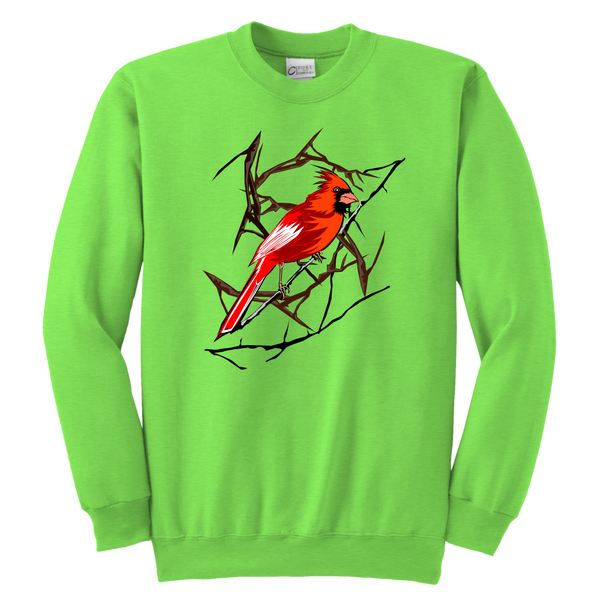 Northern Cardinal Bird Youth Crewneck Sweashirt