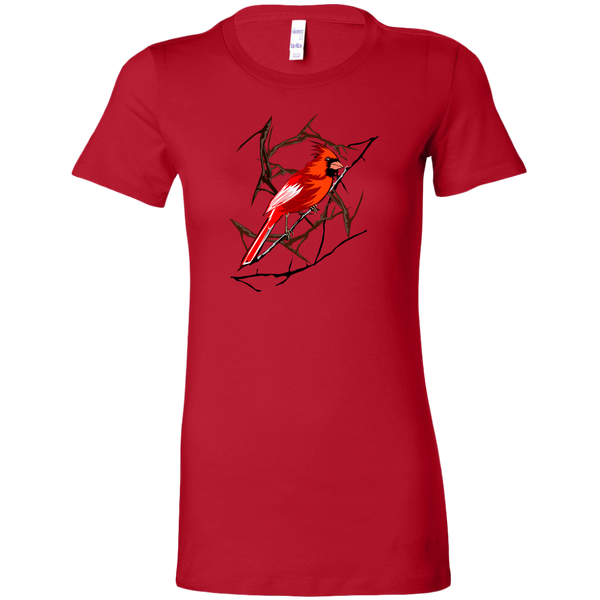 Northern Cardinal Bird Bella Women's Shirt
