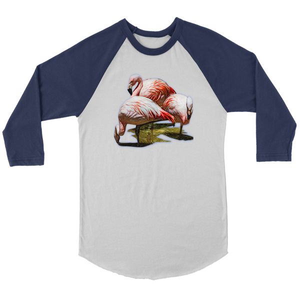 Flamingo Canvas Unisex 3/4 Raglan