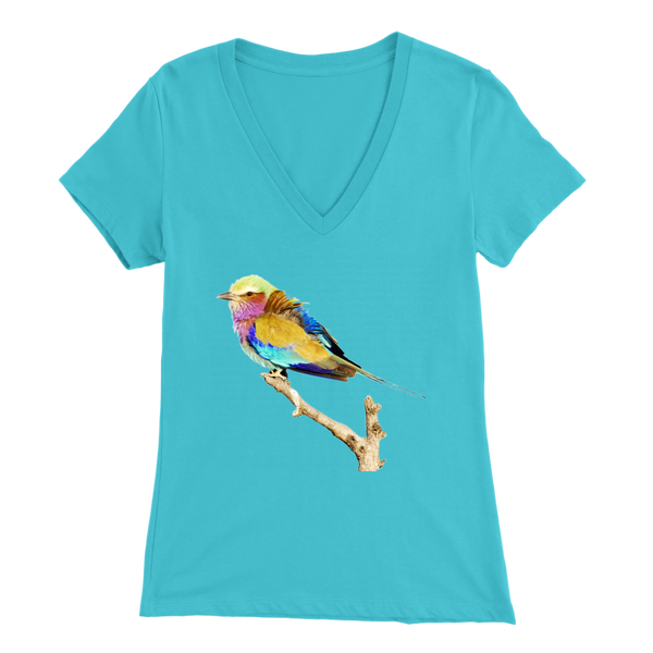 Lilac-breasted Roller Bella Womens V-Neck