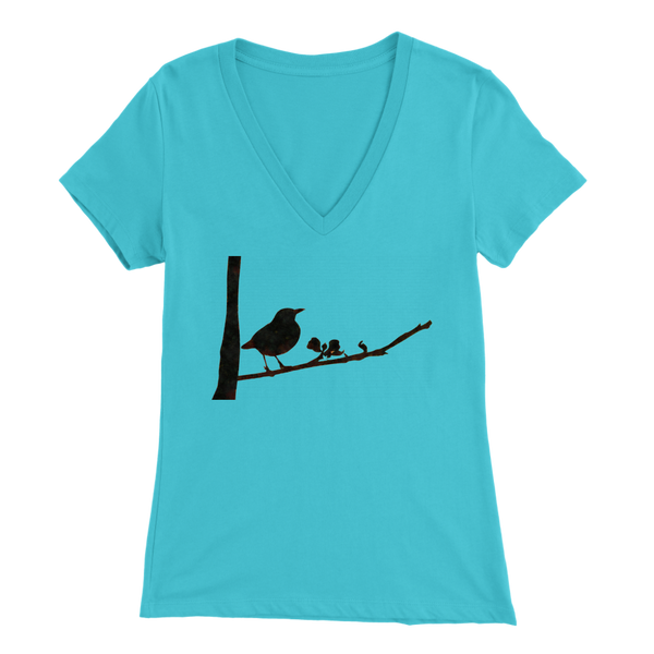 Black Bird Bella Womens V-neck