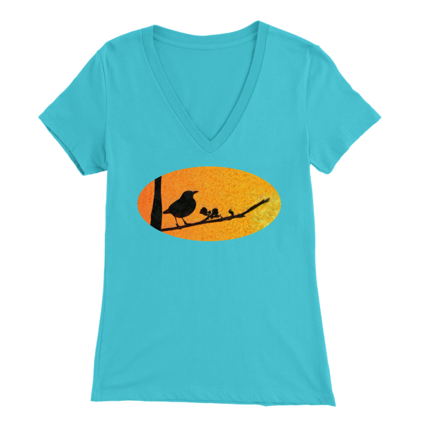 Black Bird Bella Womens V-Neck