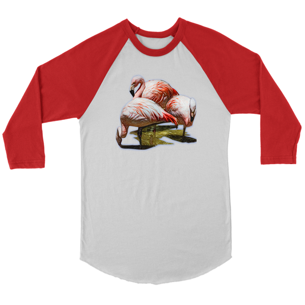 Flamingo Canvas Unisex 3/4 Raglan
