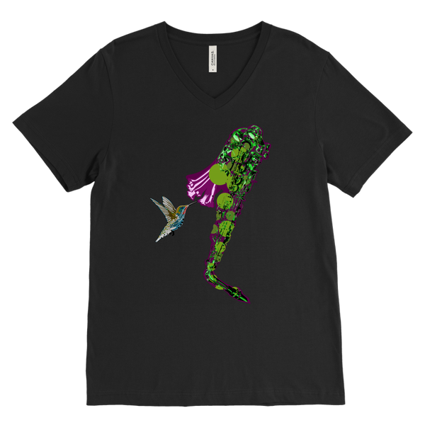 Hummingbird Canvas Men's V-Neck
