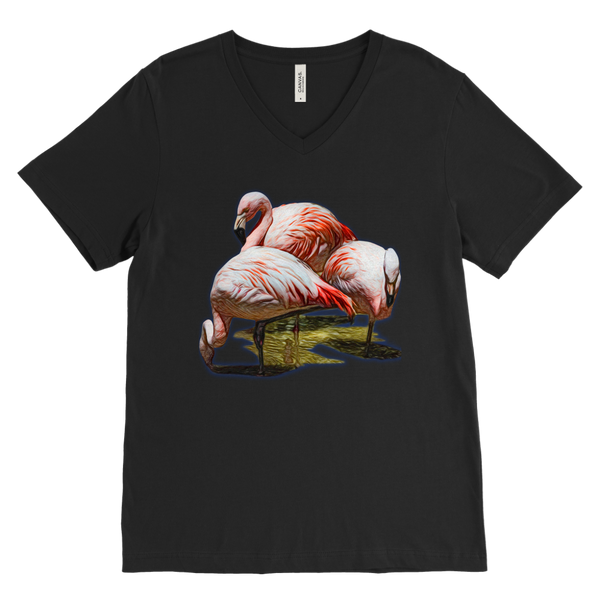 Flamingo Canvas Mens V-Neck