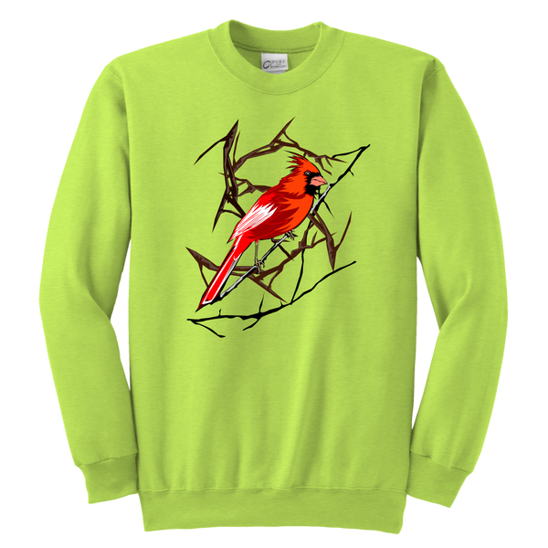 Northern Cardinal Bird Youth Crewneck Sweashirt