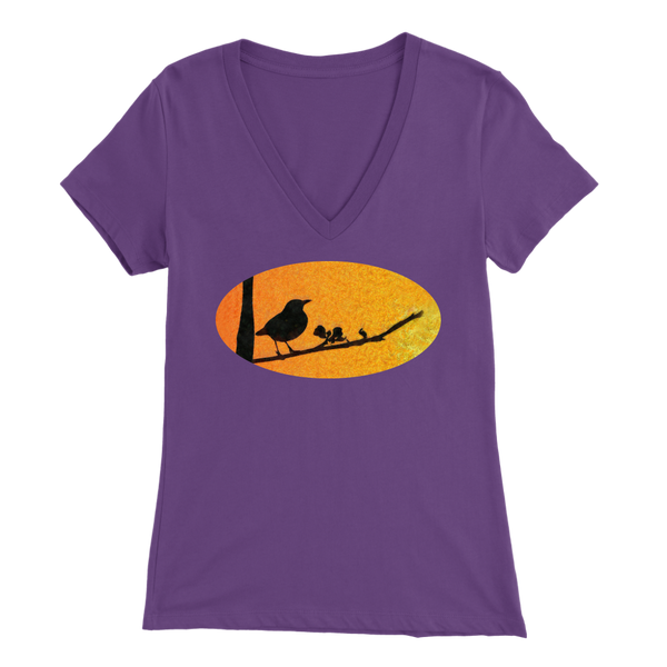 Black Bird Bella Womens V-Neck