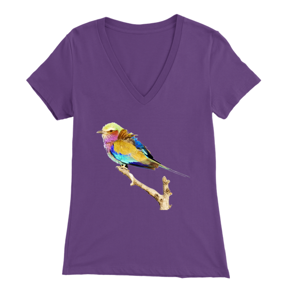 Lilac-breasted Roller Bella Womens V-Neck