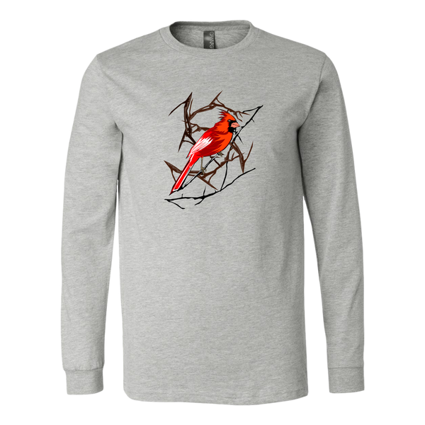 Northern Cardinal Bird Canvas Long Sleeve Shirt