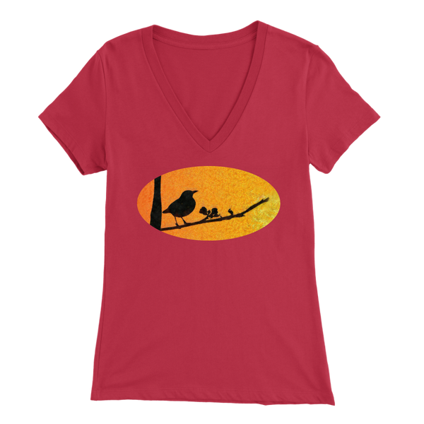 Black Bird Bella Womens V-Neck