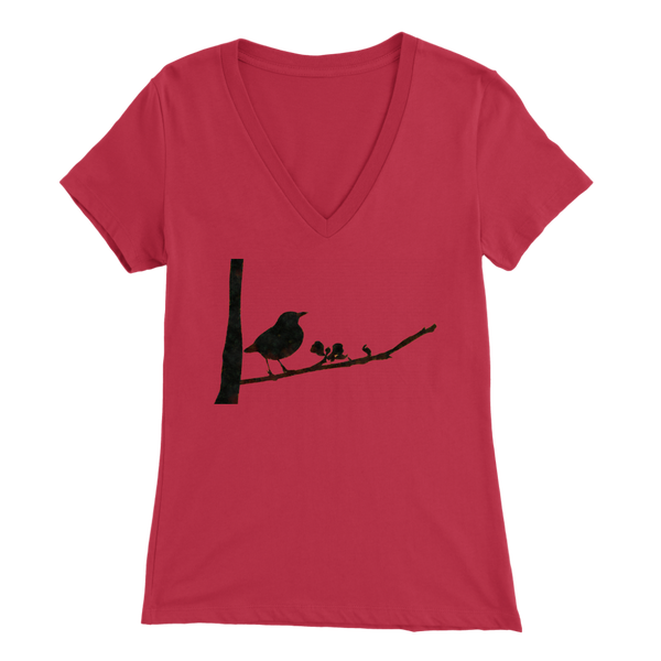 Black Bird Bella Womens V-neck