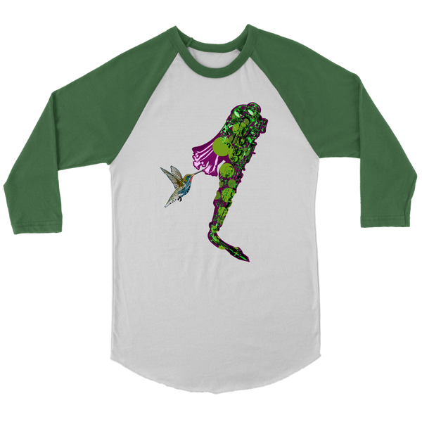 Hummingbird Canvas Unisex 3/4 Raglan