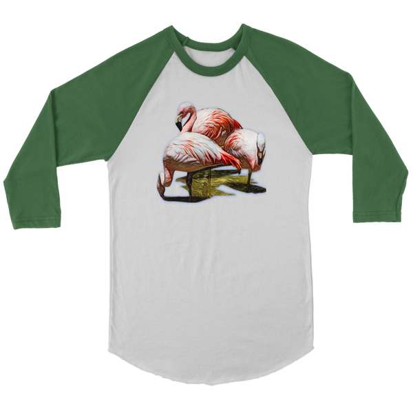 Flamingo Canvas Unisex 3/4 Raglan