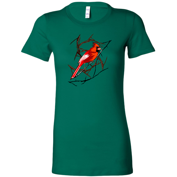 Northern Cardinal Bird Bella Women's Shirt