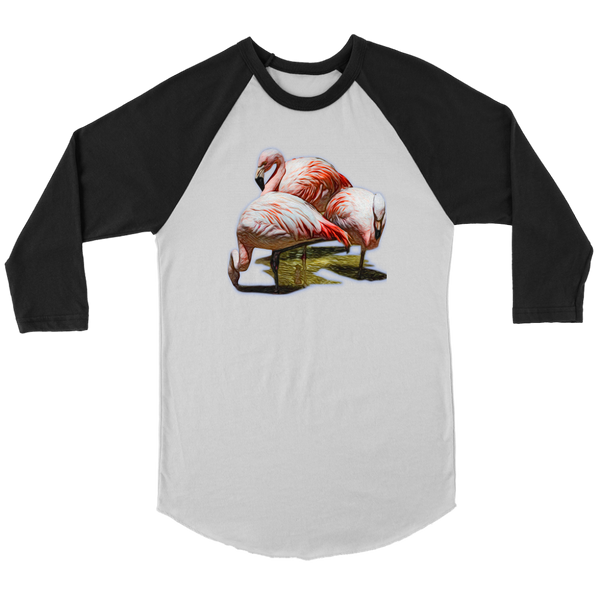 Flamingo Canvas Unisex 3/4 Raglan